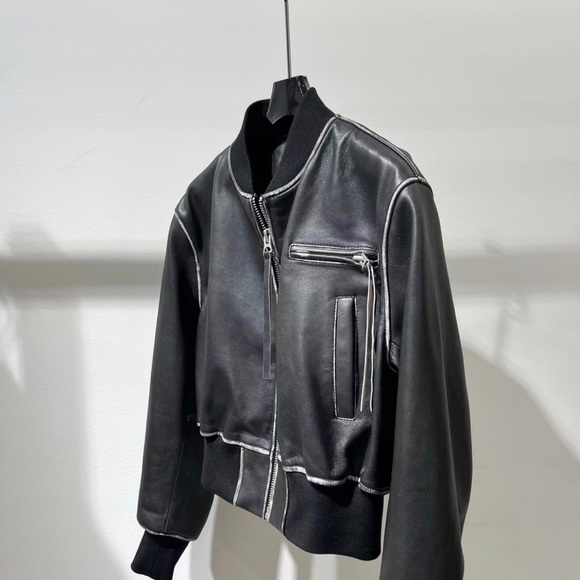 Authentic Sheepskin leather bomber jacket - Picture 3 of 5